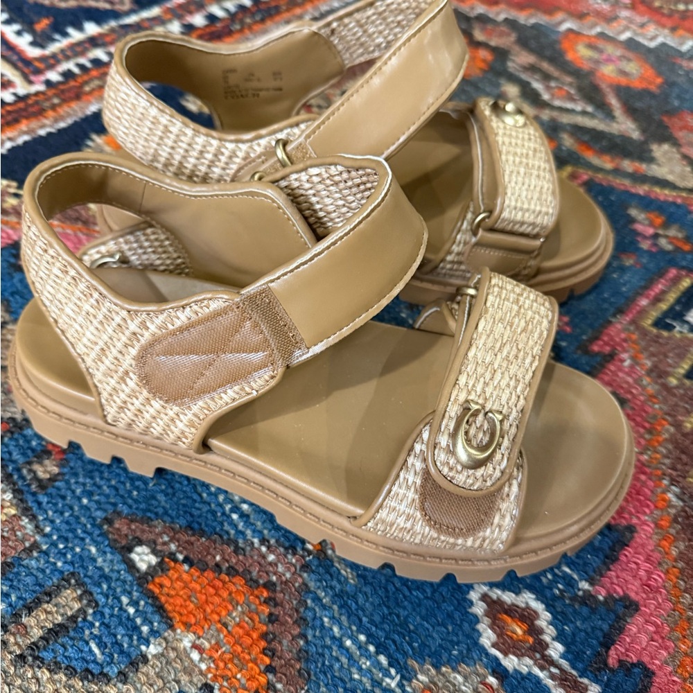 Coach Tan and Cream Women's Sandals